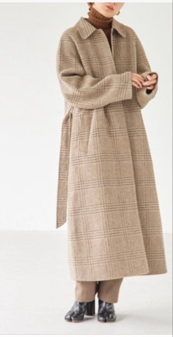 TODAYFUL ステンカラーチェックコート　36