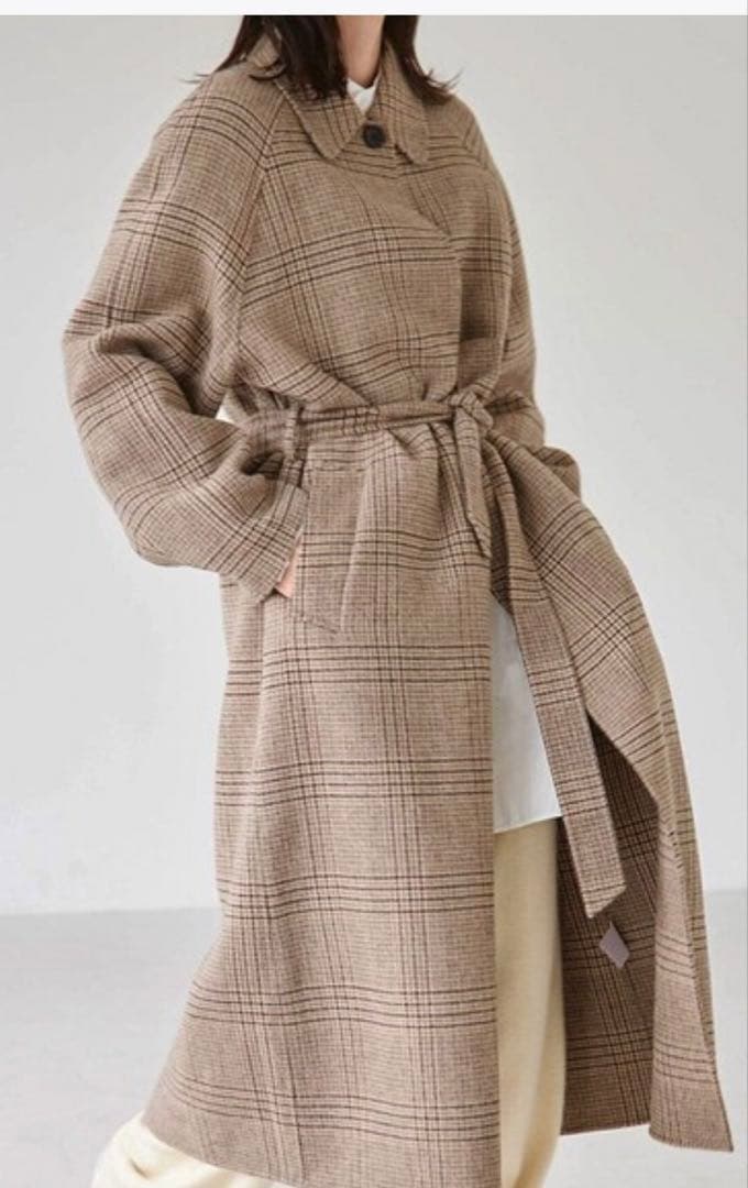 TODAYFUL ステンカラーチェックコート　36