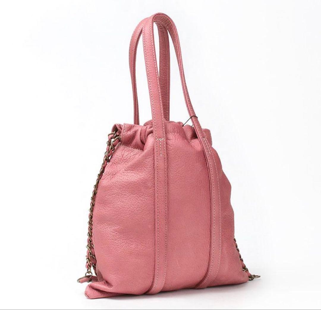 週末値下　新品未使用　M.U.LトラストートSピンク シボ型押しレザー