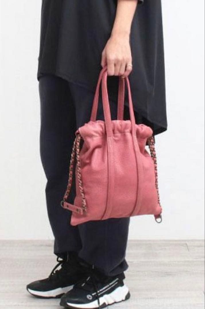 週末値下　新品未使用　M.U.LトラストートSピンク シボ型押しレザー