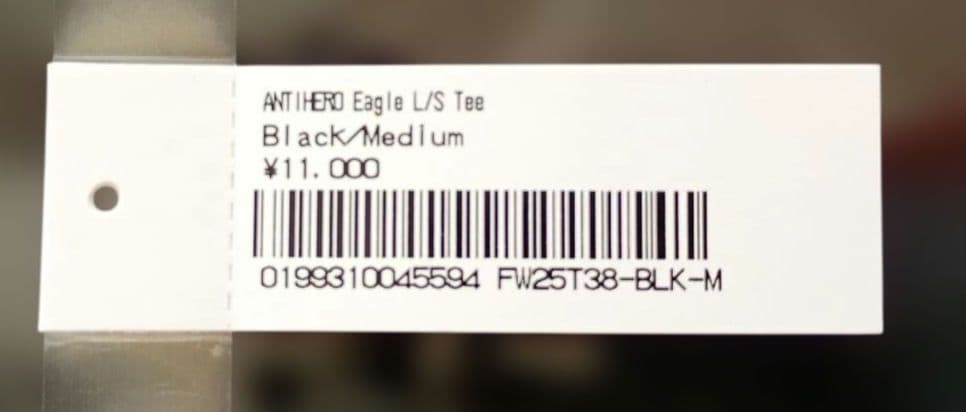 Supreme / ANTIHERO EAGLE L/S TEE (M) 黒