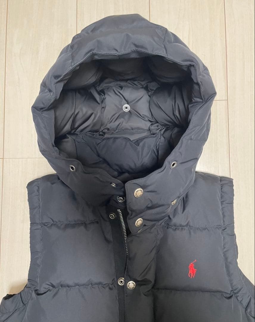 POLO RALPH LAUREN ポニー刺繍 肉厚ダウンベスト 黒Mサイズ