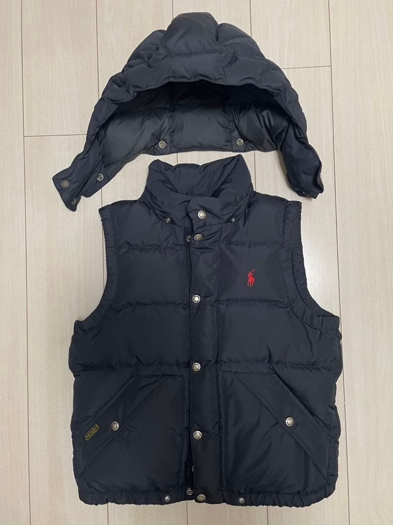 POLO RALPH LAUREN ポニー刺繍 肉厚ダウンベスト 黒Mサイズ