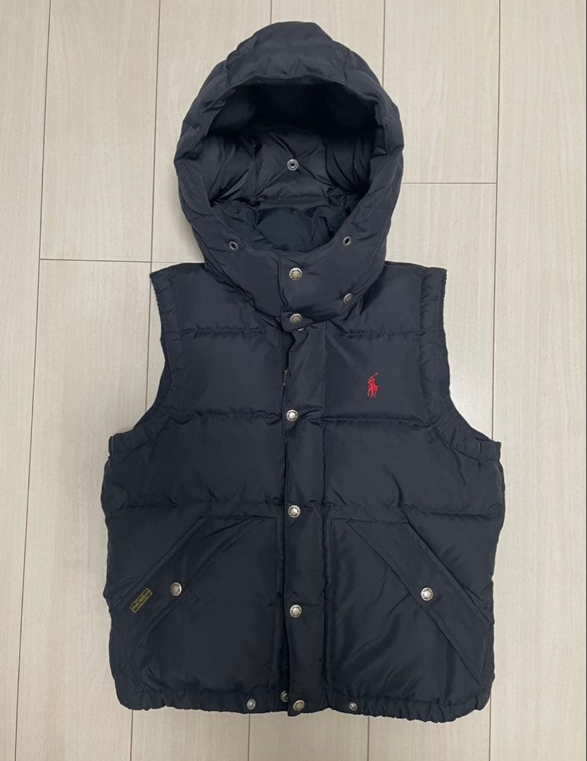 POLO RALPH LAUREN ポニー刺繍 肉厚ダウンベスト 黒Mサイズ