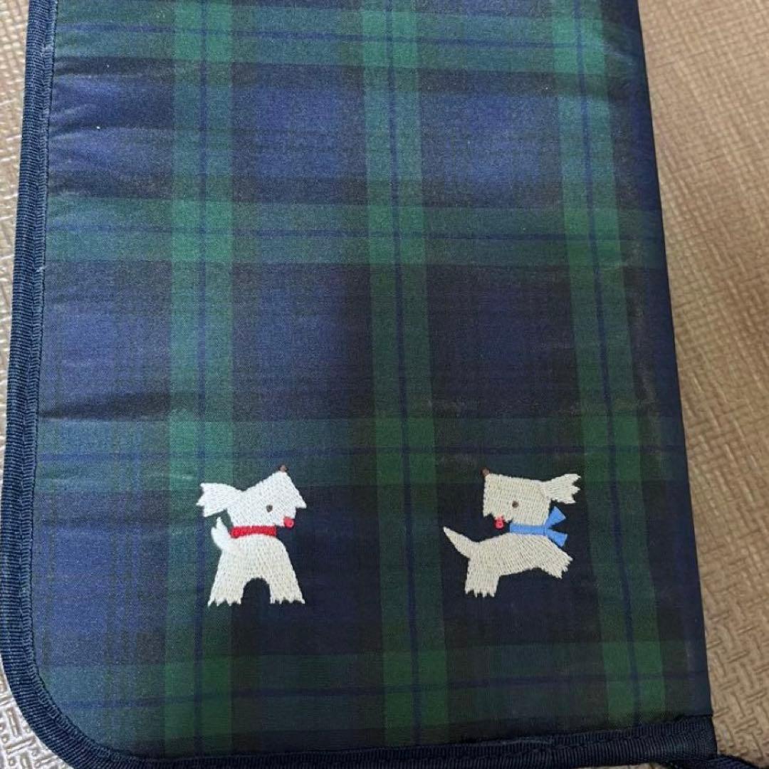 ファミリア　母子手帳ケース チェック柄 クマと犬刺繍