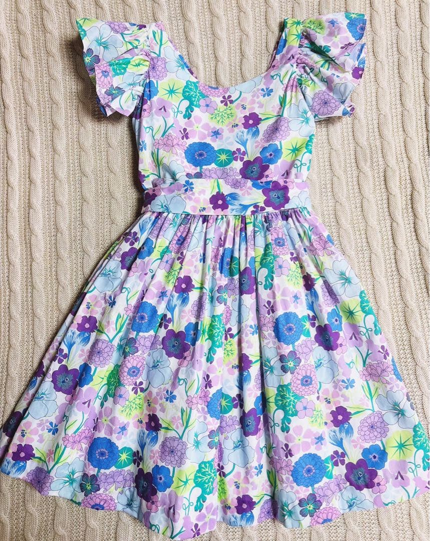 新品　Jacadi × LIBERTY 花柄　フリルスリーブ ワンピース 5A