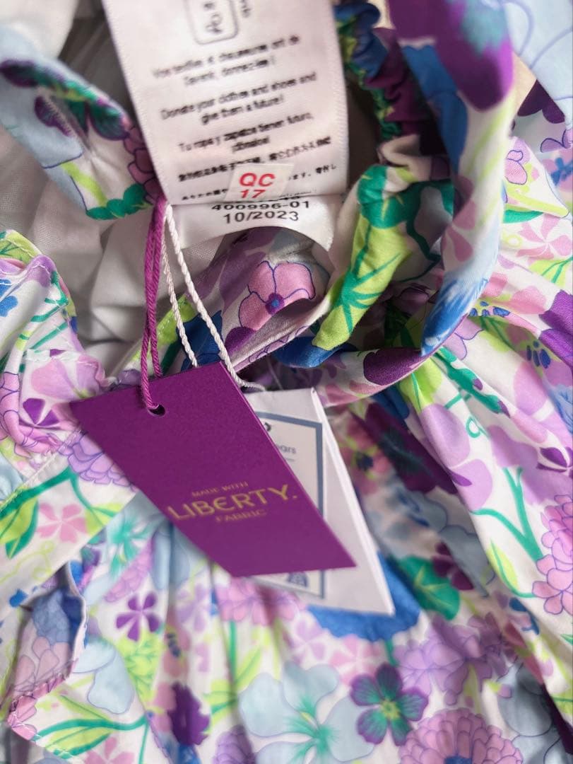 新品　Jacadi × LIBERTY 花柄　フリルスリーブ ワンピース 5A