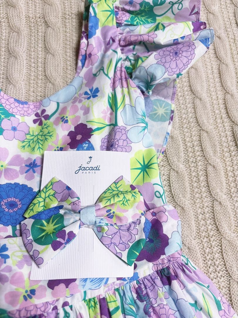 新品　Jacadi × LIBERTY 花柄　フリルスリーブ ワンピース 5A