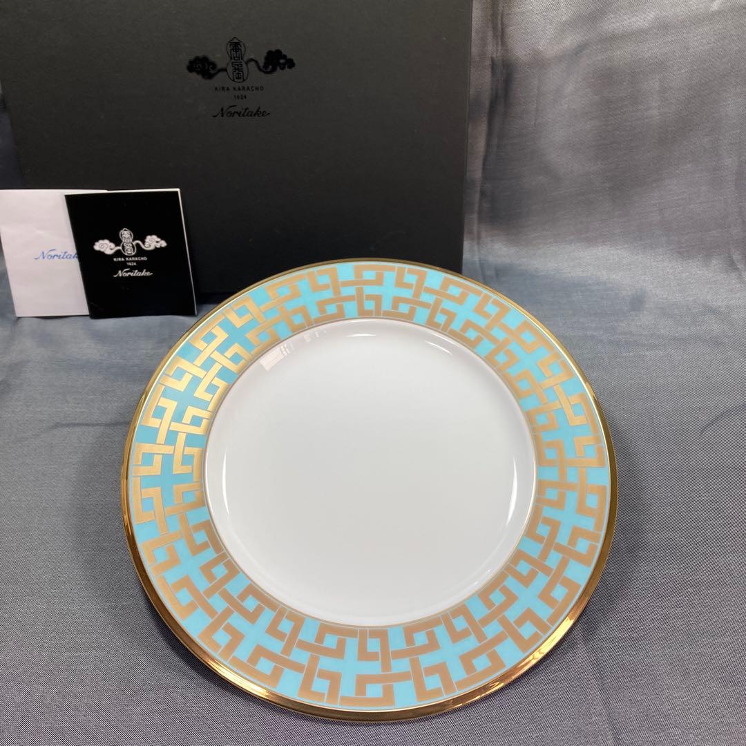 専用ノリタケ　雲母唐長　角つなぎ　KIRA KARACHO プレート 未使用廃盤