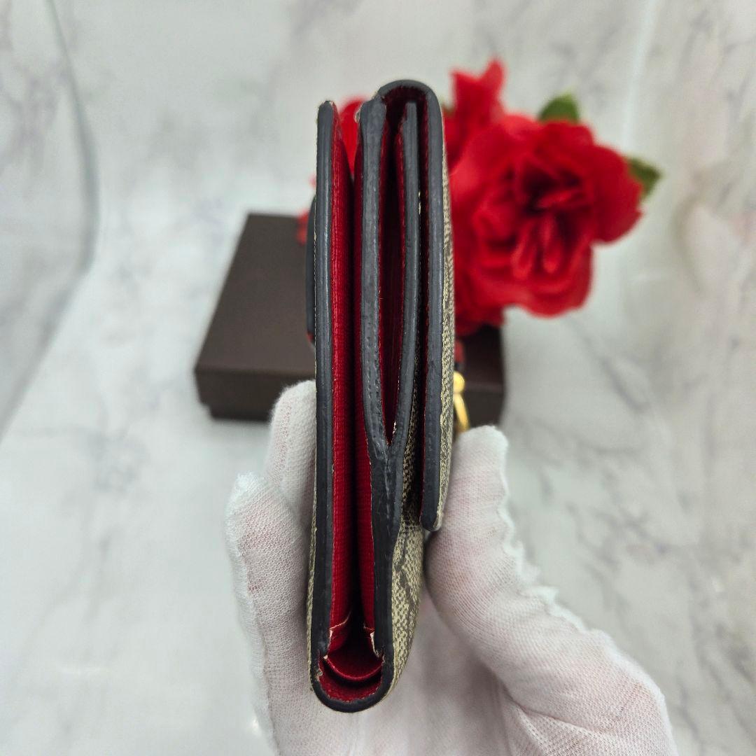 【希少】 GUCCI グッチ 折り財布 財布 GG スプリーム ベルト レッド