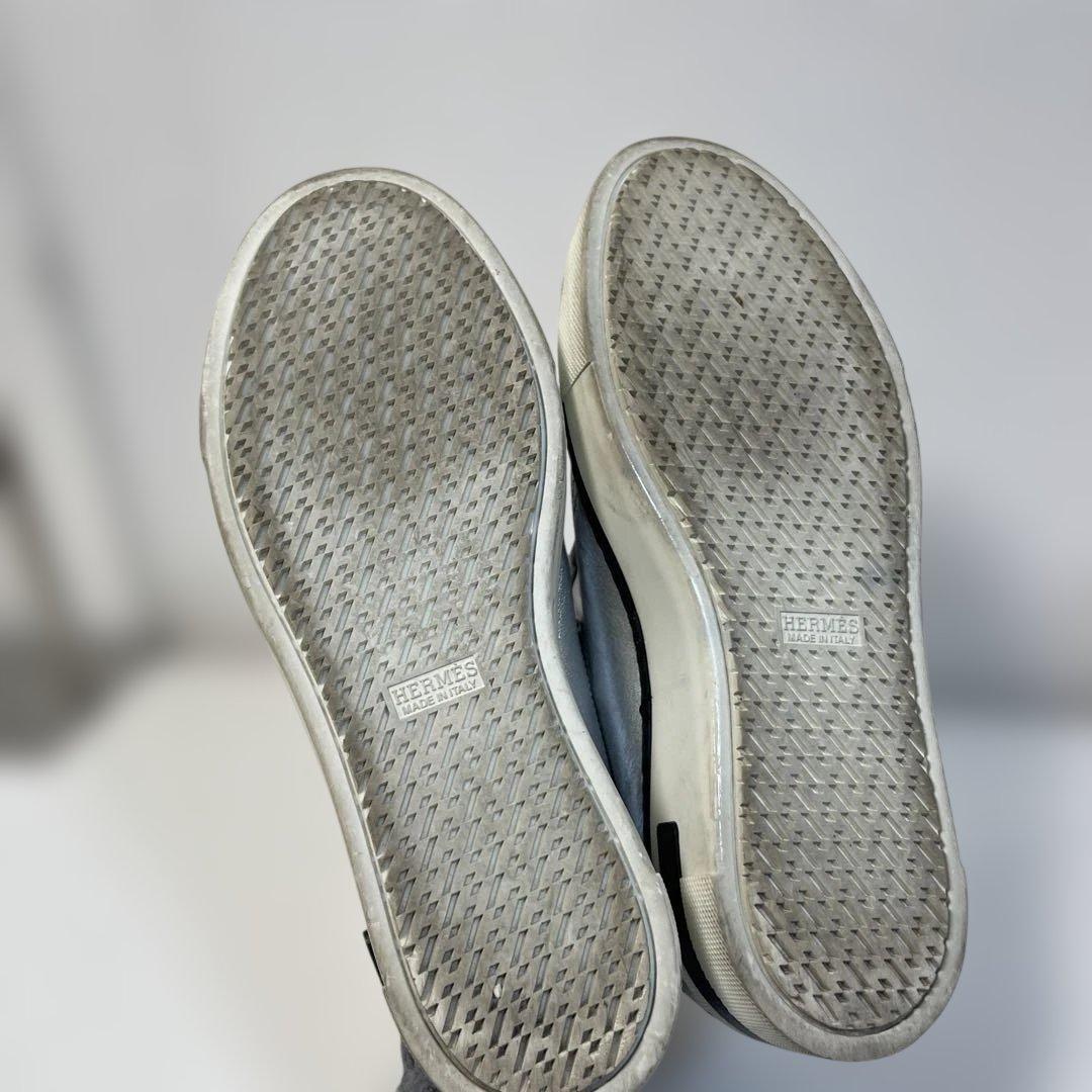 HERMES シルバー スニーカー 37