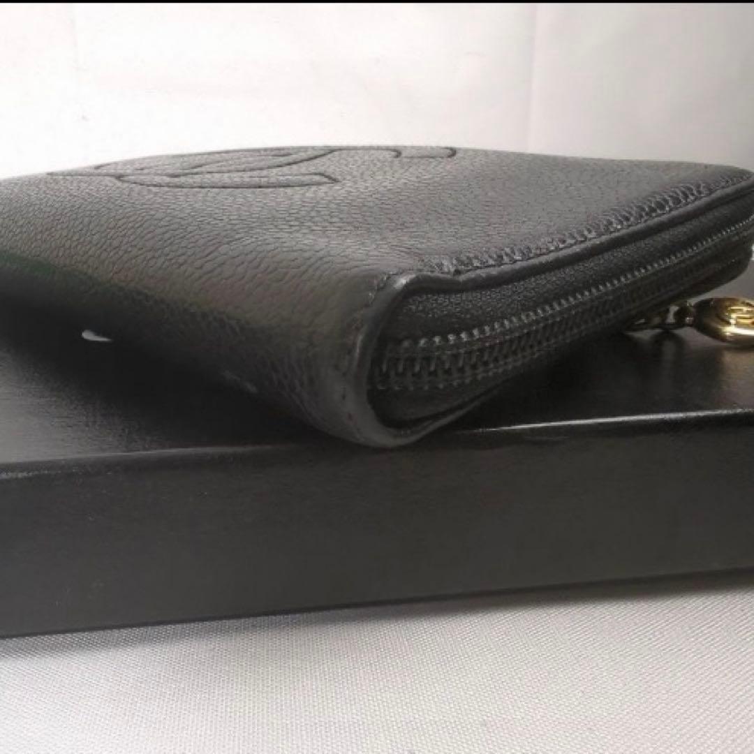 CHANEL キャビアスキン ココマーク レザー 長財布 ラウンド ジップ