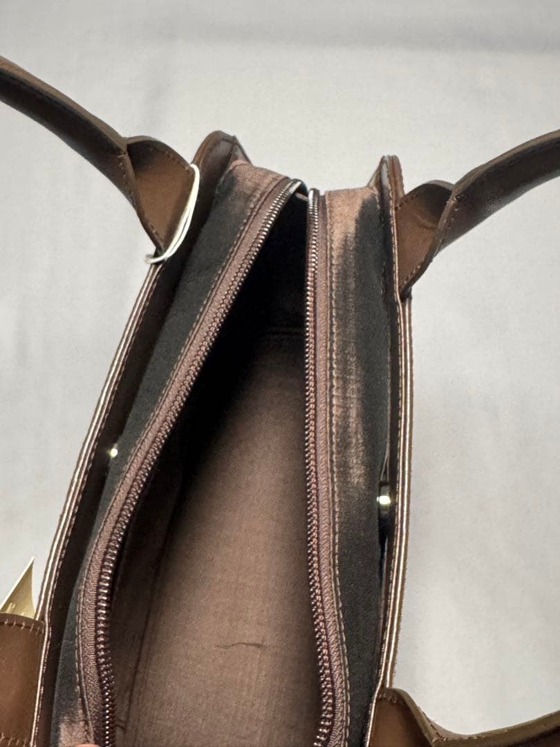 [新品] 千切屋　和装バッグ　手提げバッグ　茶色　洒落着　カジュアル　小紋　紬