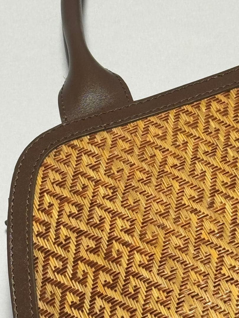 [新品] 千切屋　和装バッグ　手提げバッグ　茶色　洒落着　カジュアル　小紋　紬