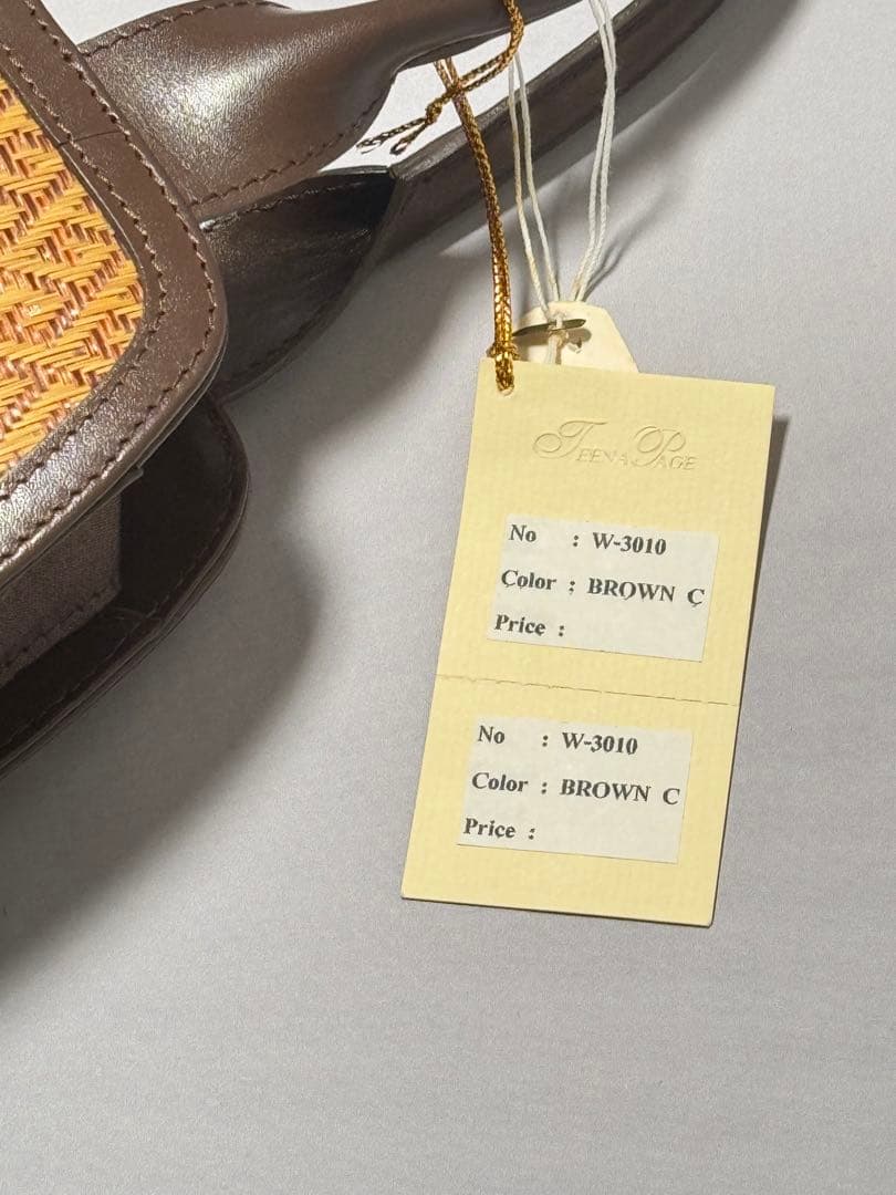 [新品] 千切屋　和装バッグ　手提げバッグ　茶色　洒落着　カジュアル　小紋　紬