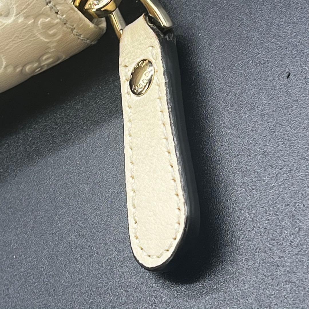 グッチ 折り財布 コンパクトウォレット マイクロシマ GG柄 レザー アイボリー