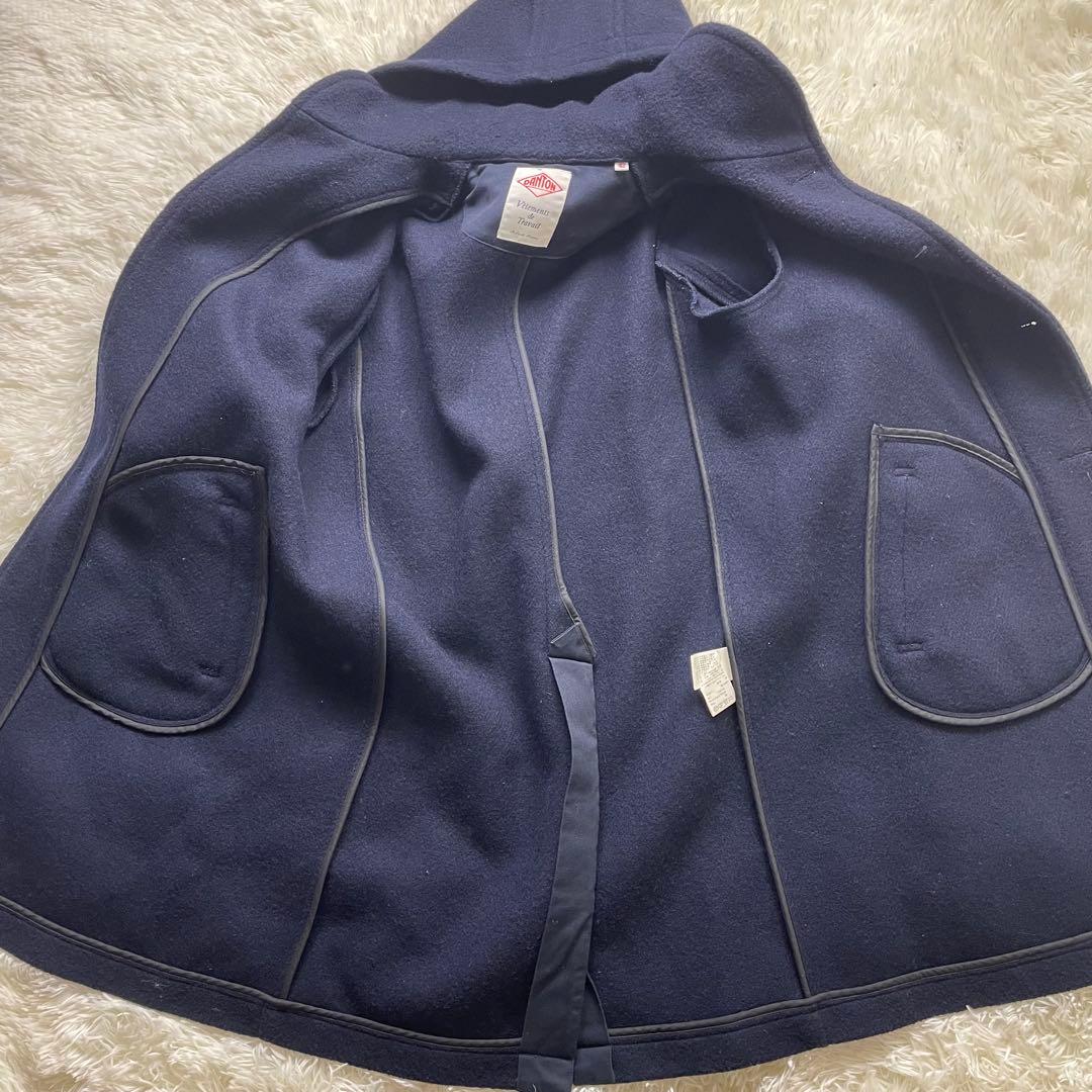 美品✨ 42（XL） ダントン ウールモッサ 2WAY フードコート ネイビー