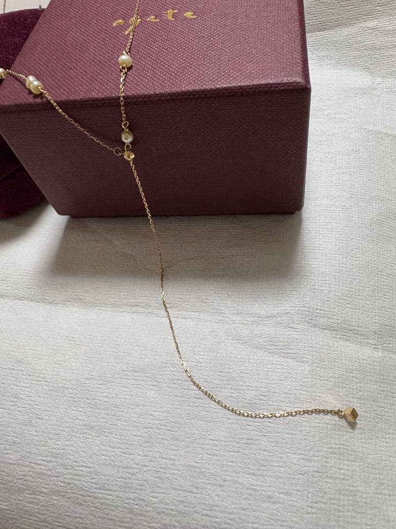 agate ゴールド ロングネックレス　K10