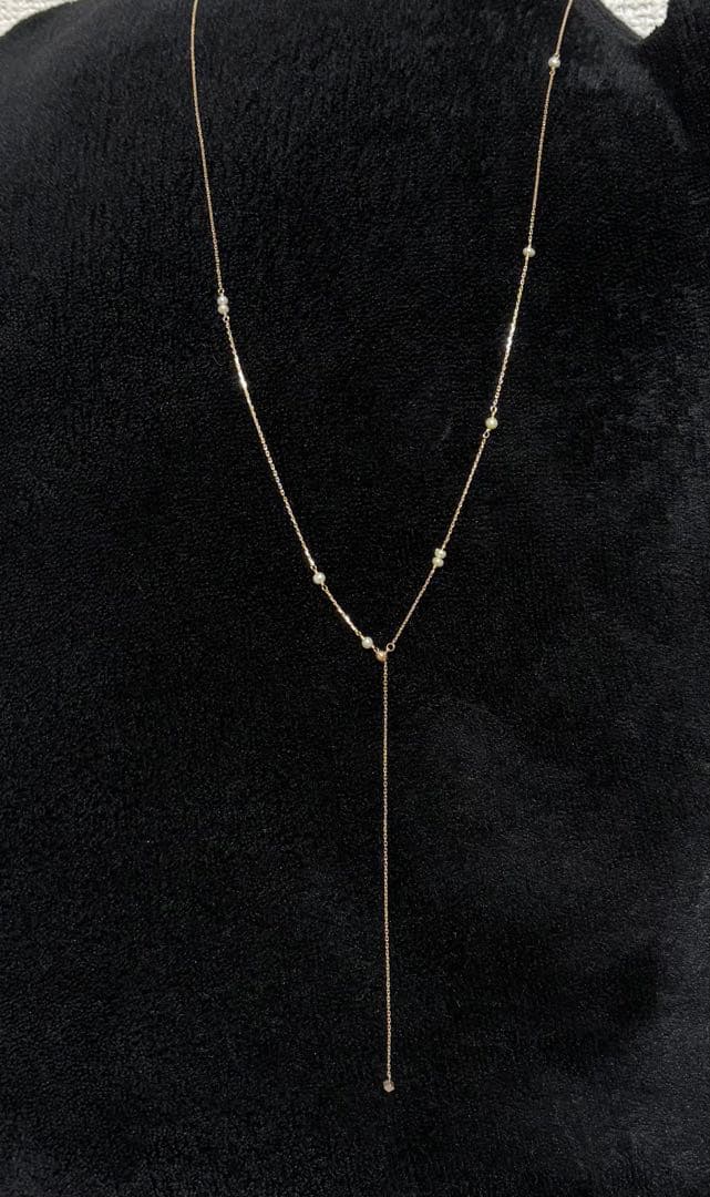 agate ゴールド ロングネックレス　K10