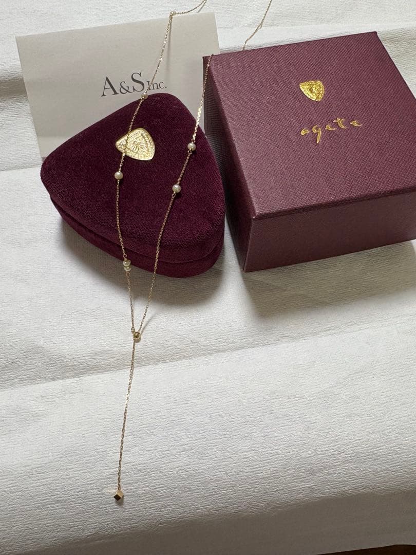 agate ゴールド ロングネックレス　K10