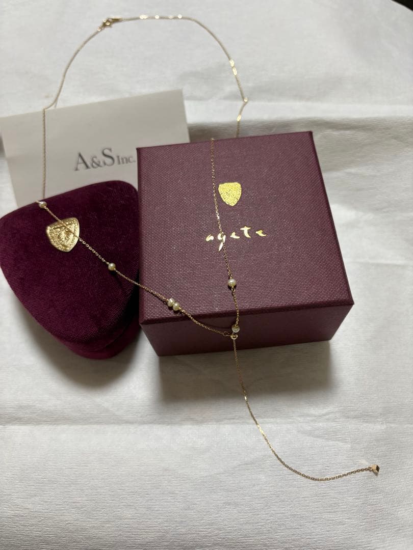 agate ゴールド ロングネックレス　K10