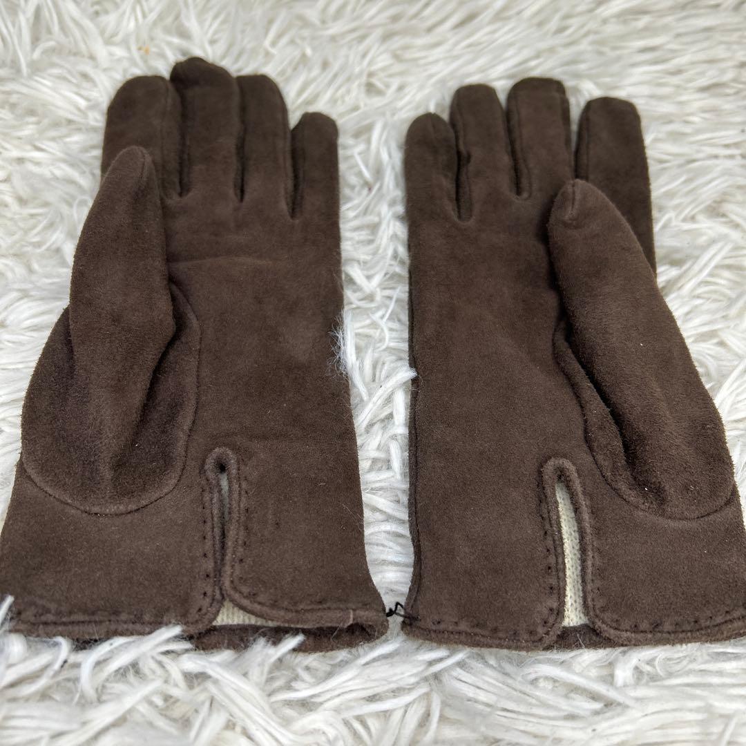 GUCCI 手袋　グローブ　ホースビット　スエード　ブラウン　レディース