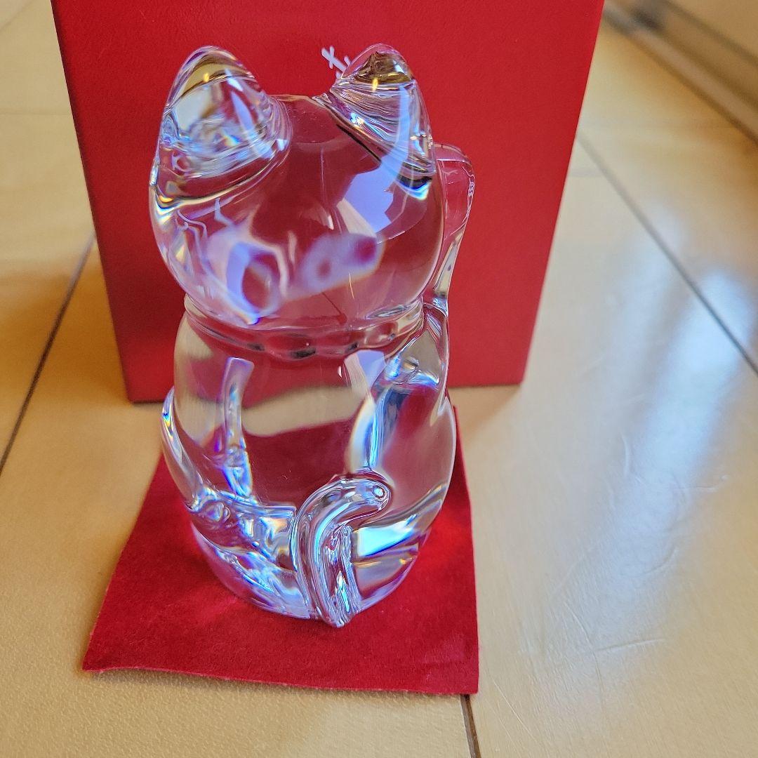 バカラ　レッド　オクトゴン　招き猫　置物