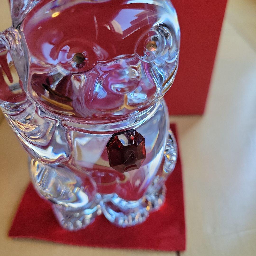 バカラ　レッド　オクトゴン　招き猫　置物