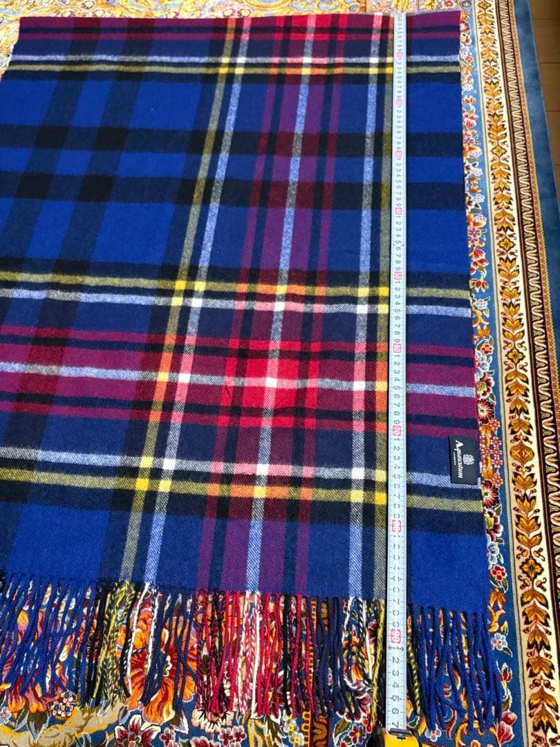 極美品！アクアスキュータム 洗える 大判カシミヤ100%ストール　タグ付属