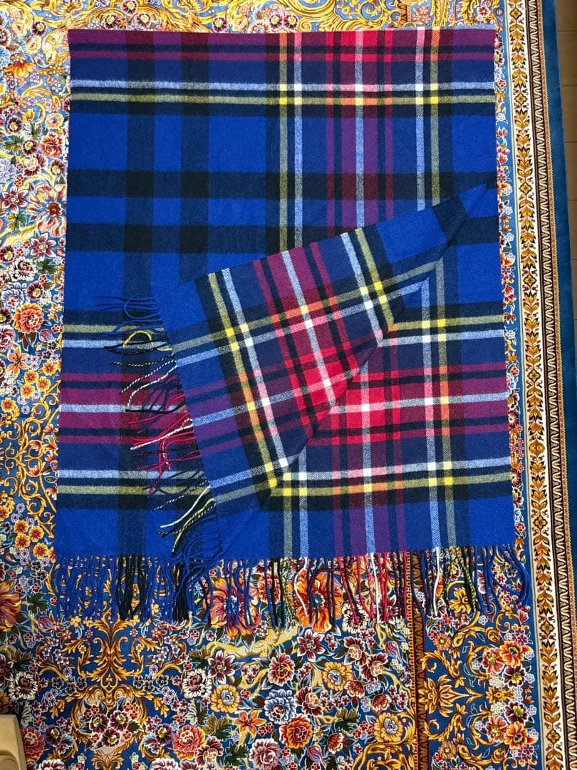 極美品！アクアスキュータム 洗える 大判カシミヤ100%ストール　タグ付属