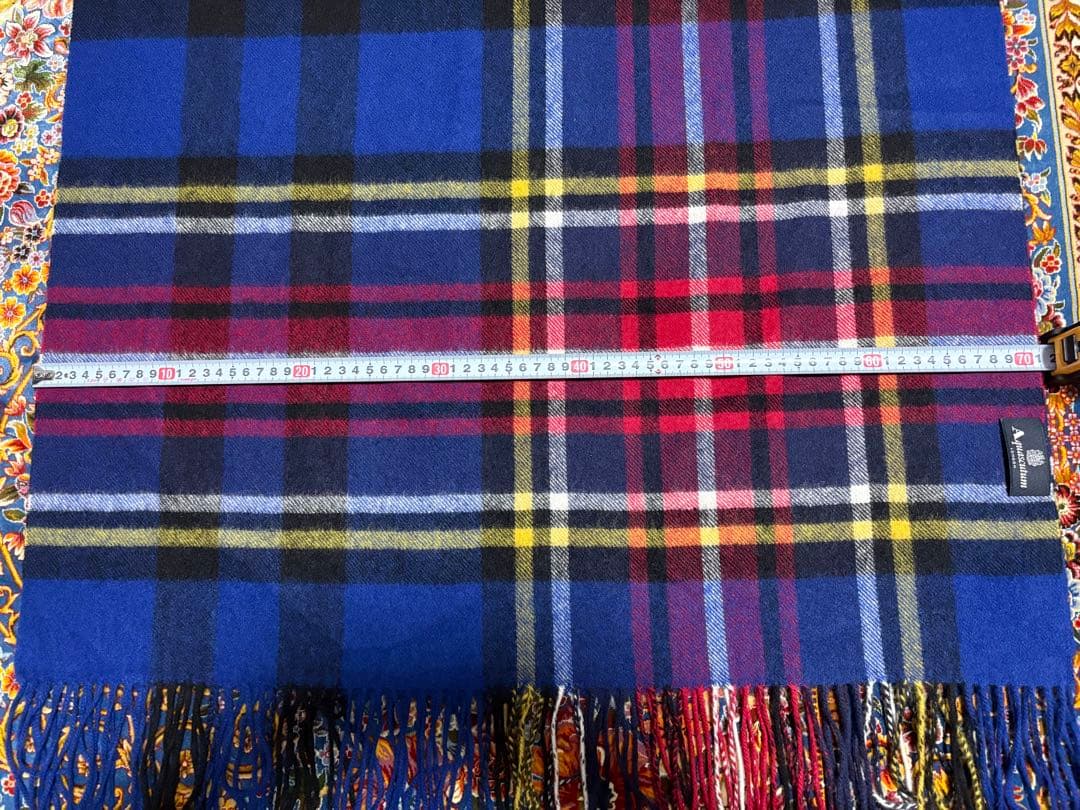 極美品！アクアスキュータム 洗える 大判カシミヤ100%ストール　タグ付属