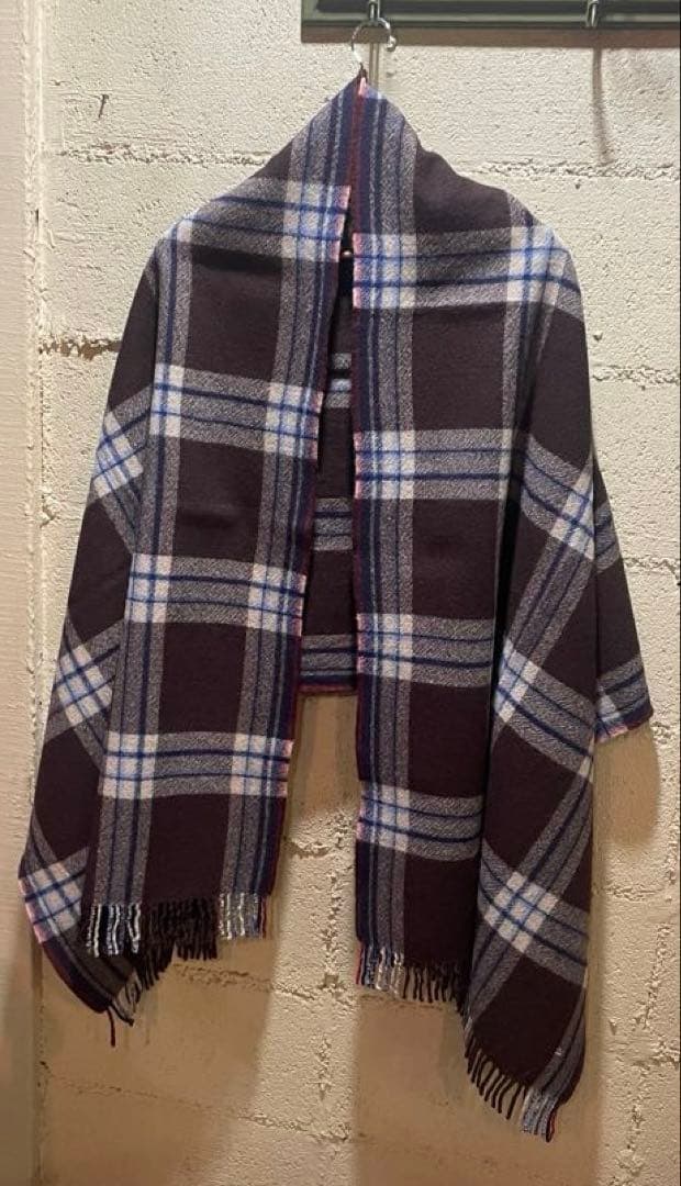 新品45R上質アルル強縮絨のストール大判　暖か35200円