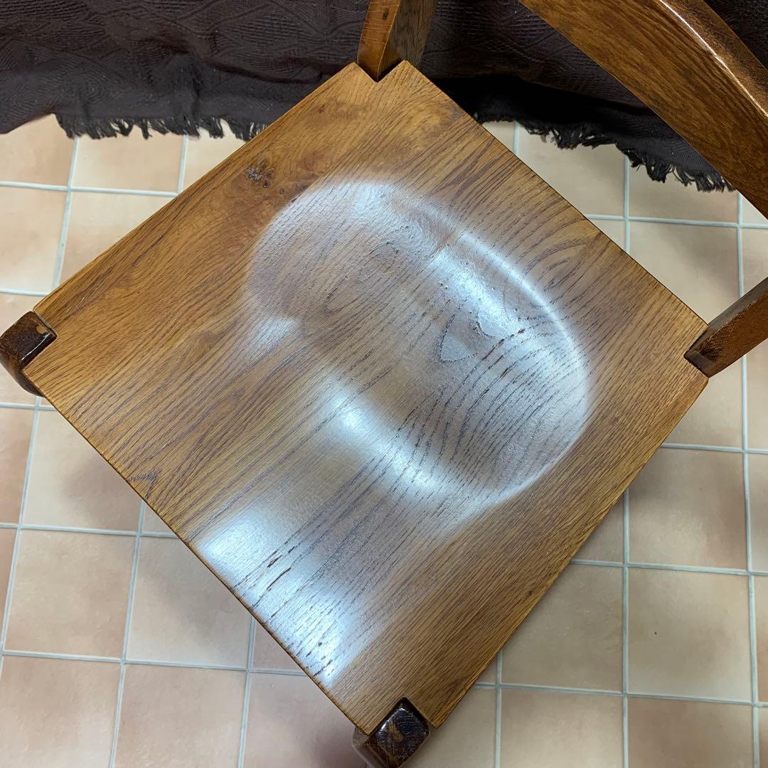 【②】ラダーバックチェア ヴィンテージ オーク材 無垢材 民芸家具