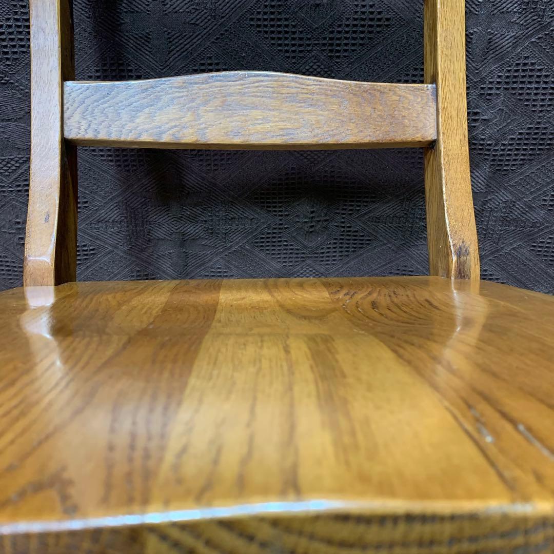 【②】ラダーバックチェア ヴィンテージ オーク材 無垢材 民芸家具