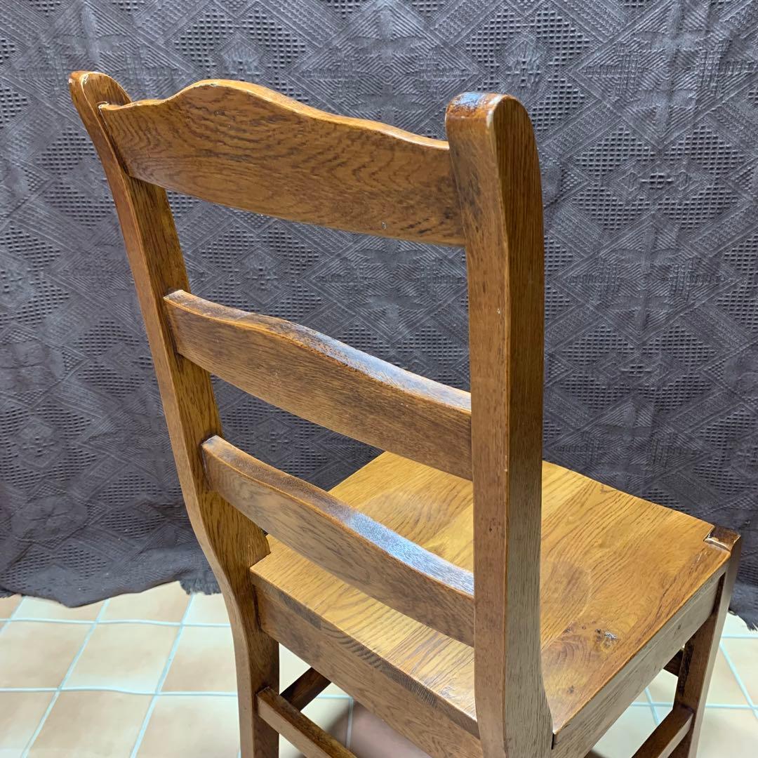 【②】ラダーバックチェア ヴィンテージ オーク材 無垢材 民芸家具
