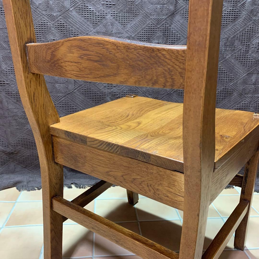 【②】ラダーバックチェア ヴィンテージ オーク材 無垢材 民芸家具