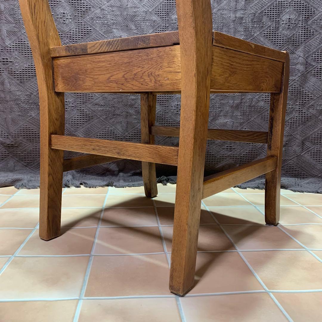 【②】ラダーバックチェア ヴィンテージ オーク材 無垢材 民芸家具