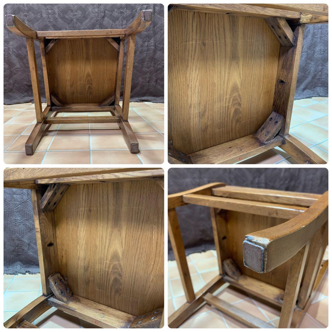 【②】ラダーバックチェア ヴィンテージ オーク材 無垢材 民芸家具