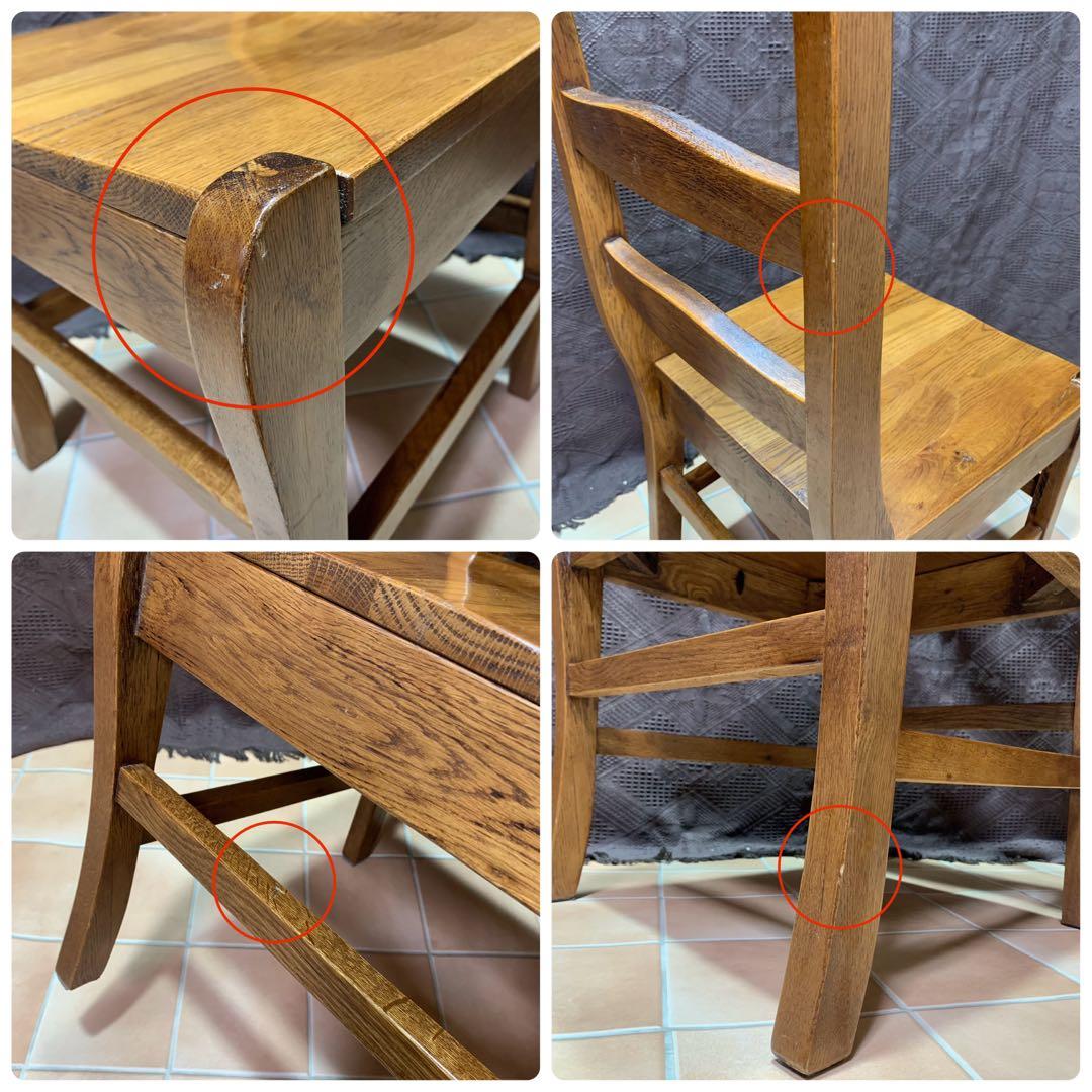 【②】ラダーバックチェア ヴィンテージ オーク材 無垢材 民芸家具