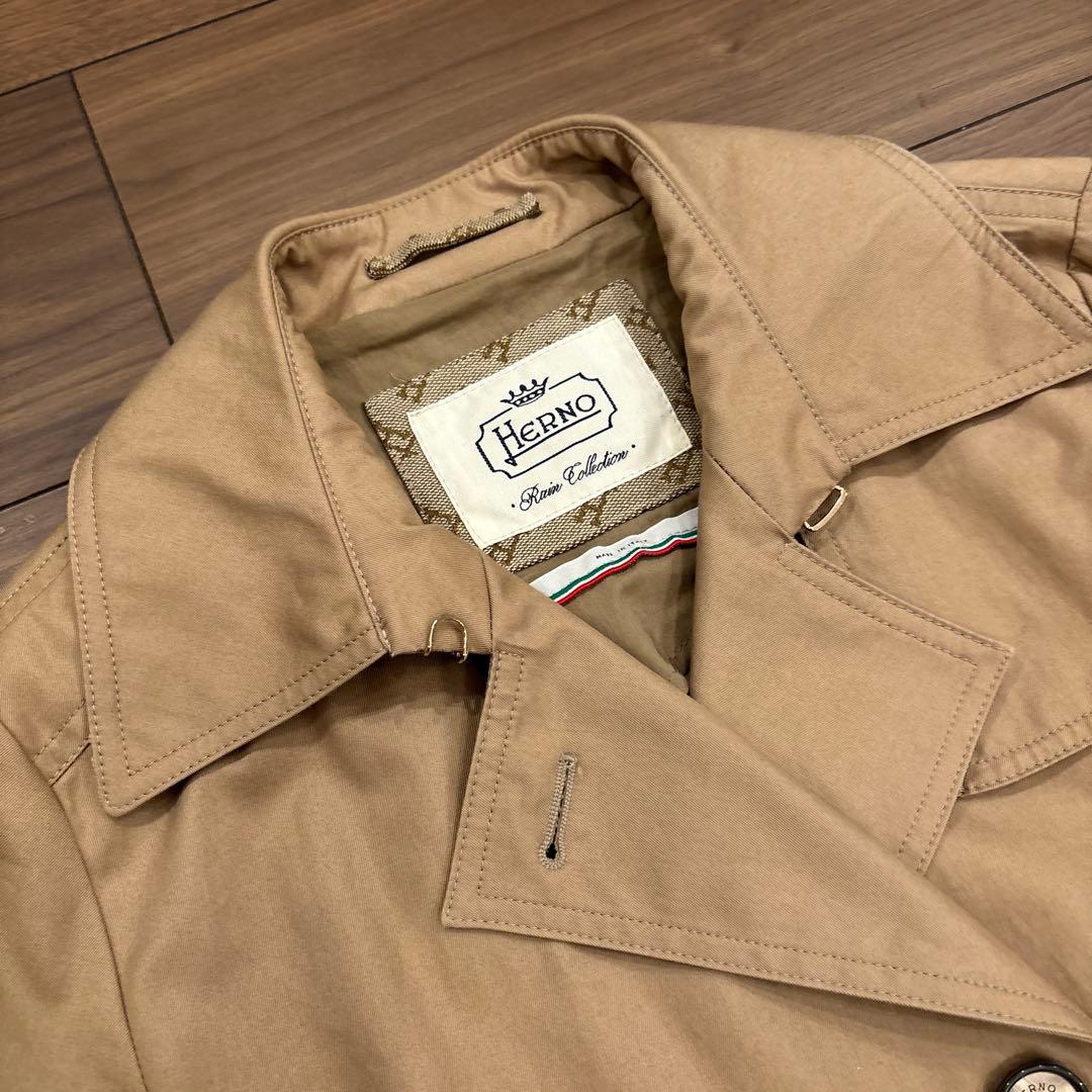 美品 Herno ベージュ トレンチコート タグあり