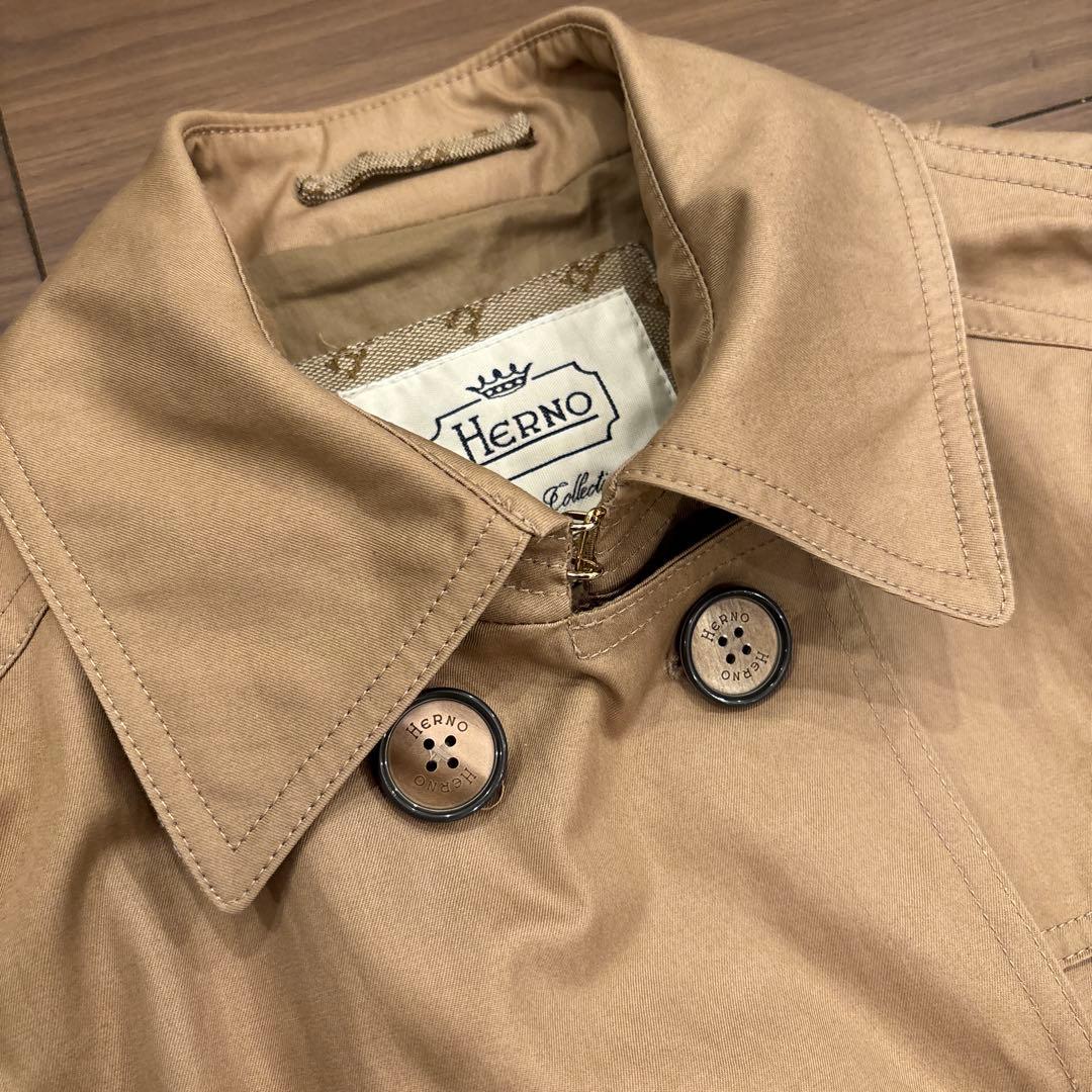 美品 Herno ベージュ トレンチコート タグあり