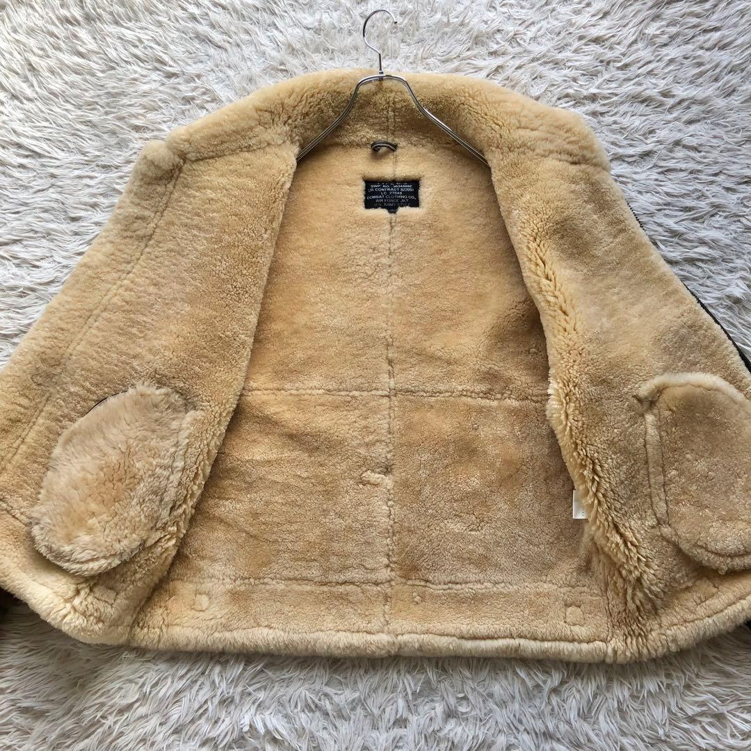 【希少L リアルムートン】フライトジャケット　茶　B-3 ボア　ヴィンテージ