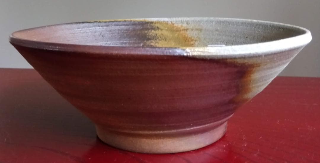 越前陶芸界重鎮名工　中村豊（陶杉窯）自然灰釉還元窯変究極美そば鉢2点セット