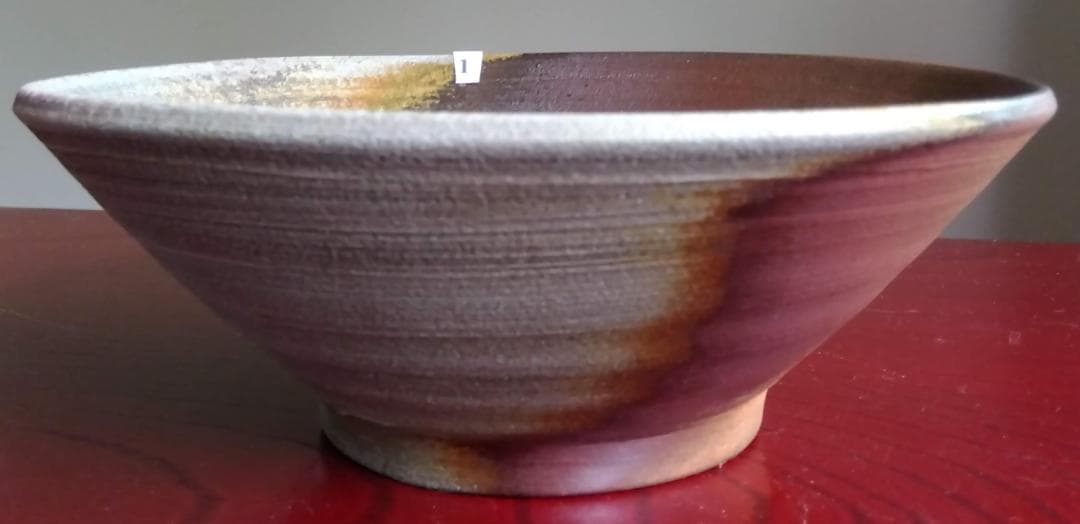 越前陶芸界重鎮名工　中村豊（陶杉窯）自然灰釉還元窯変究極美そば鉢2点セット