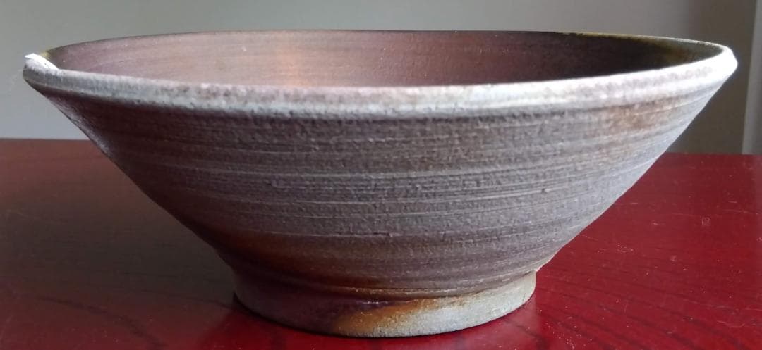 越前陶芸界重鎮名工　中村豊（陶杉窯）自然灰釉還元窯変究極美そば鉢2点セット