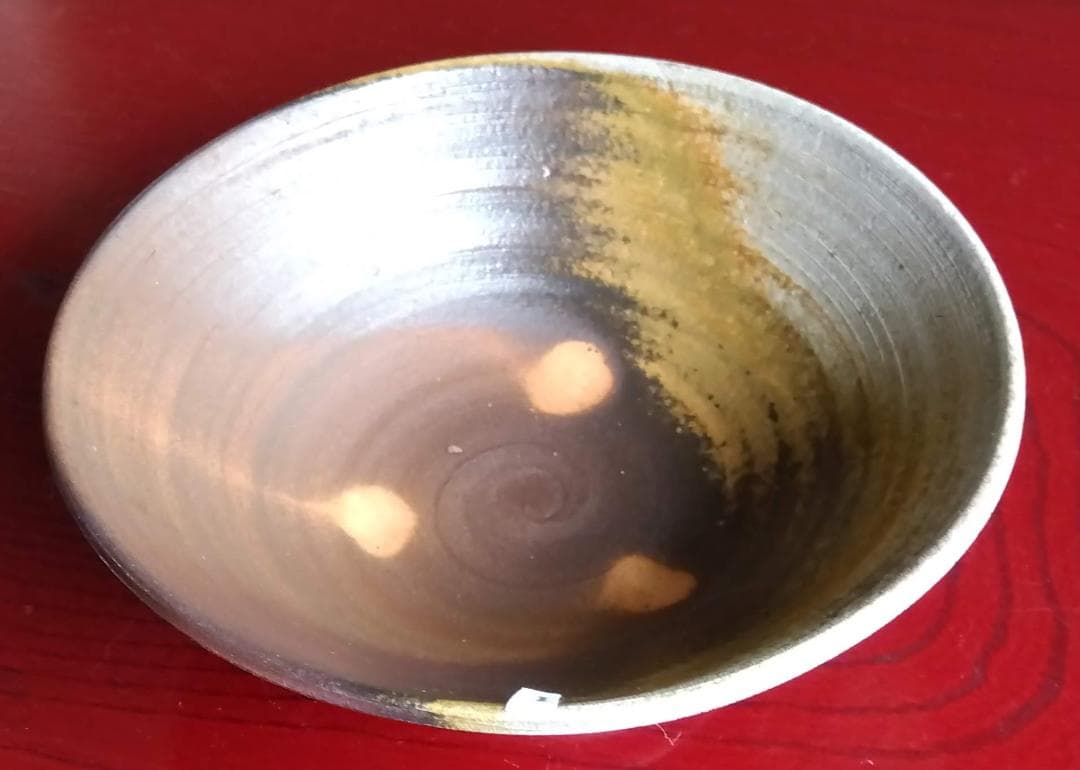 越前陶芸界重鎮名工　中村豊（陶杉窯）自然灰釉還元窯変究極美そば鉢2点セット