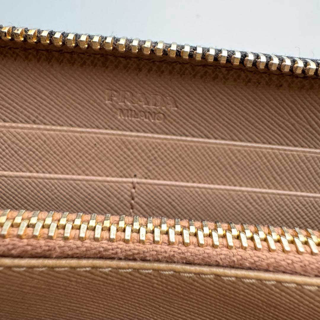 【美品】237 PRADA プラダ ラウンドファスナー 長財布 リボン