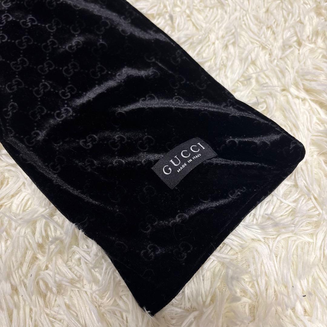 【高級】GUCCI ベロア マフラー GG柄 グッチ ストール