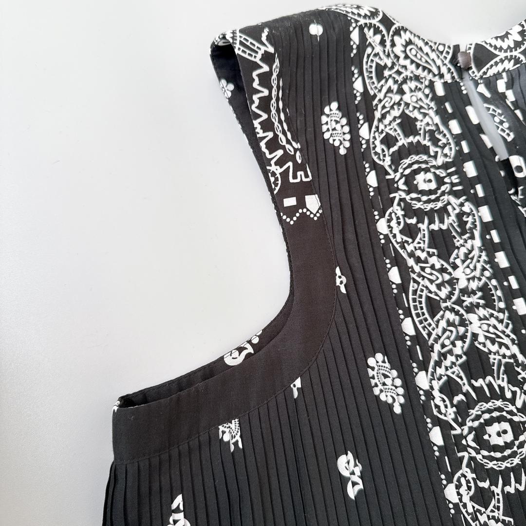 美品　sacai サカイ　レースプリーツトップス ノースリーブ ペイズリー柄