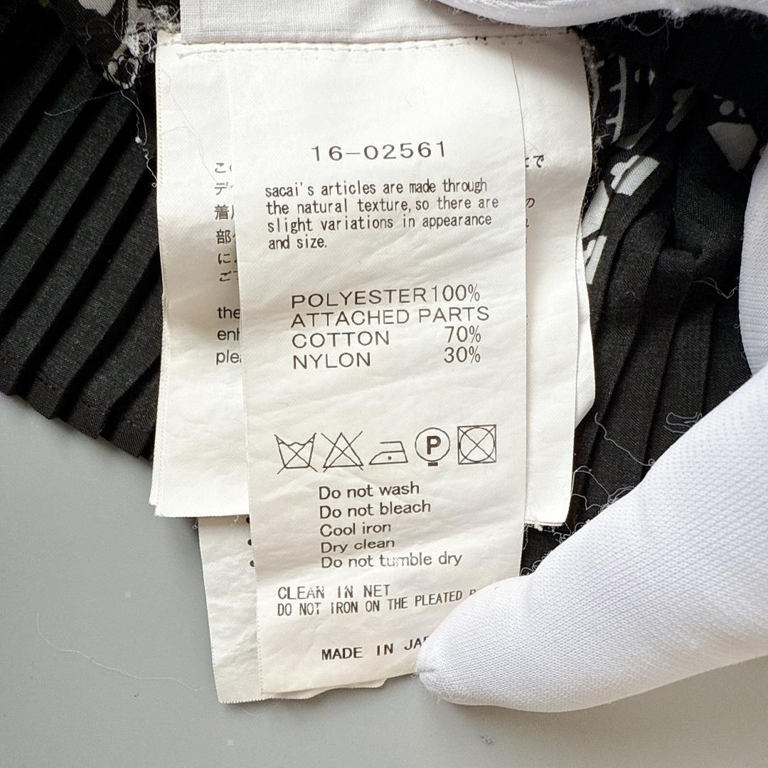 美品　sacai サカイ　レースプリーツトップス ノースリーブ ペイズリー柄